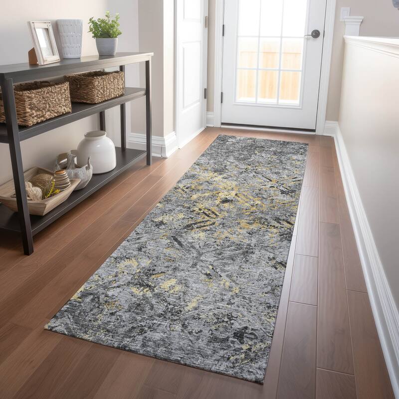 Premium Washable Super Soft Trellis Distressed Mayfield Rug - Gray - 2' 3" x 7' 6" - Runner