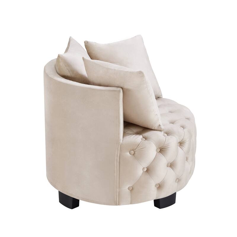 GDFStudio - Contemporary Upholstered Tufted Leisure Accent Chair with Foam Padding - Velvet