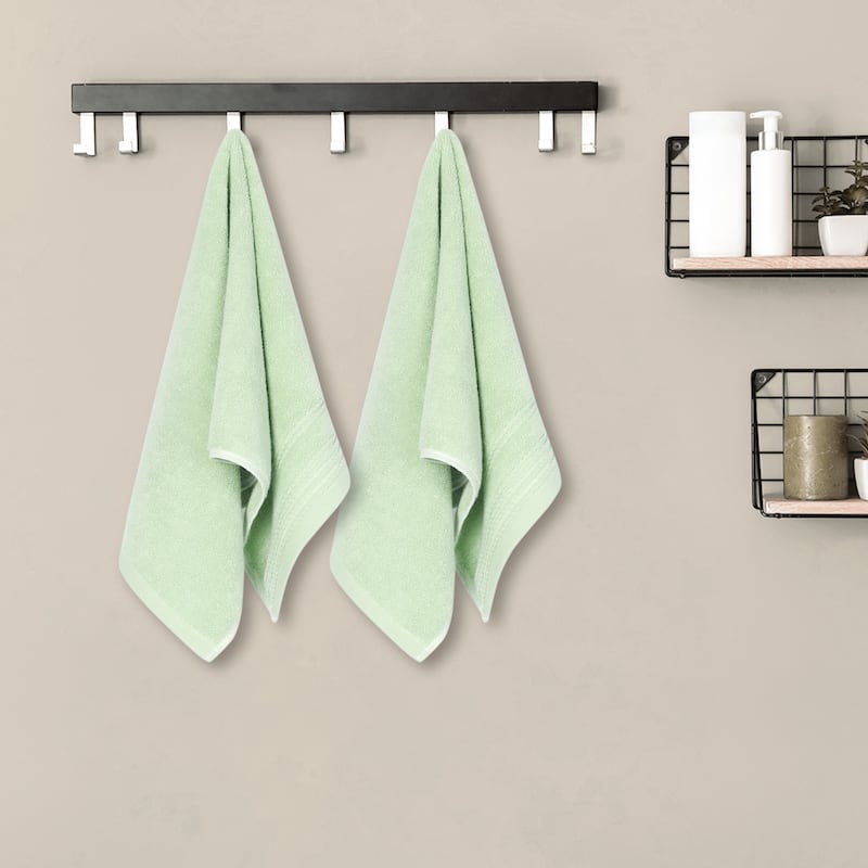 2 Pack Striped Pattern Hand Towels Set, Comfort and Quick Drying Towel for Bathroom, Gym, Camp 14" x 30"