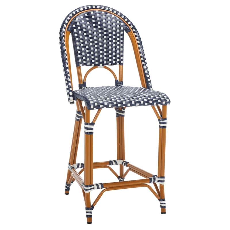SAFAVIEH Leonica Outdoor Bistro 25-inch Seat Height Counter Stool (Fully Assembled) - 20"W x 21"D x 43"H