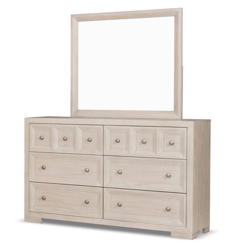 Furniture of America Durem II Modern Classic 5-Piece Solid Wood Panel Bedroom Set with 2-Drawer Oversized Nightstand