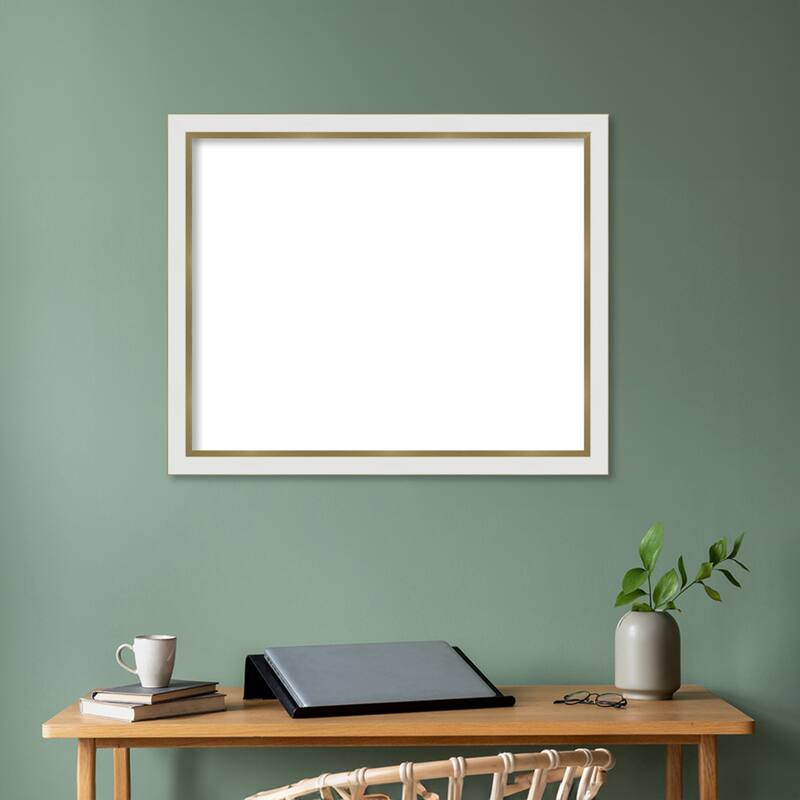 Amanti Art Eva Black Silver Narrow Framed Dry Erase Magnetic Board