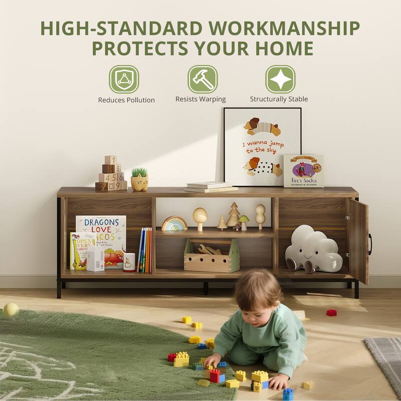 Modern TV Stand for 65 Inch TV, Mid-Century Media Console with Storage