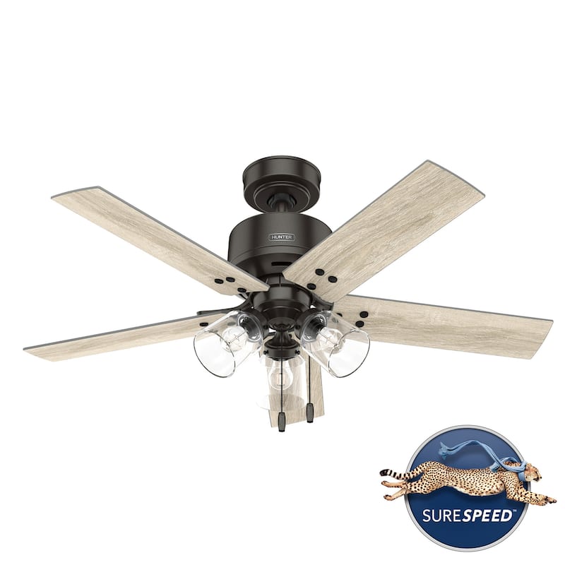 Hunter 44" Sencillo Ceiling Fan with LED Light Kit and Pull Chain