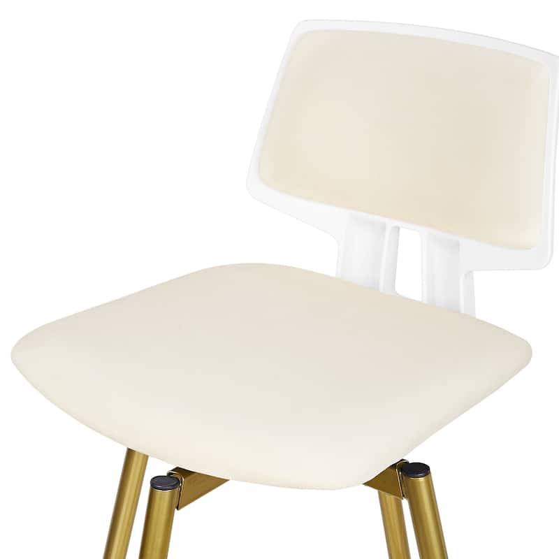 VECELO 2/4-Piece 360° Swivel PU Leather Bar Stools with Footrest Multi-Purpose Space-Saving Bar Stools for Small Apartments