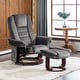preview thumbnail 1 of 14, Mcombo Recliner Chair with Ottoman, Fabric Massage Swivel Chair Grey