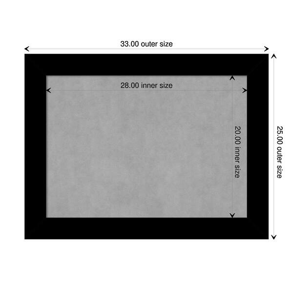 dimension image slide 14 of 17, Amanti Art Basic Black Framed Magnetic Board