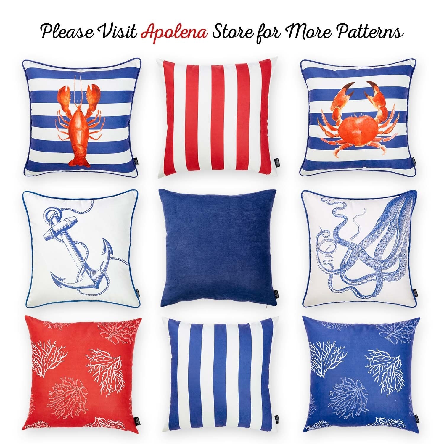 Nautica Red Reef Throw Pillow Cover Set of 2 On Sale Bed