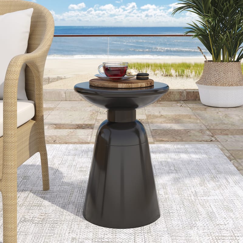 Outdoor Side Table,Cement End Tables for Patio,Garden Small Accent Decorative Stool,Table Indoor
