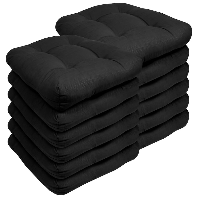 Sweet Home Collection Patio Cushions Outdoor Chair Pads Thick Fiber Fill Tufted 19" x 19"