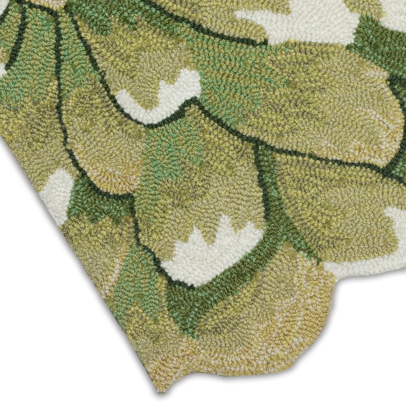 Liora Manne Frontporch Mum Indoor/Outdoor Rug Green 24"X36" 1/2 RD - 24"X36" 1/2 RD