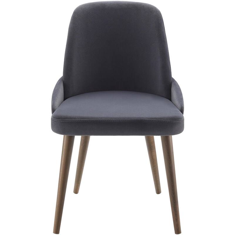 Zachary Modern Minimalist Black Faux Suede Dining Chair (Set of 2