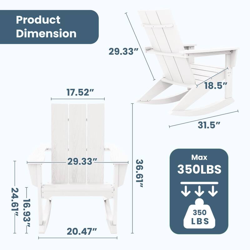 Modern Rocking Plastic Outdoor Adirondack Chair