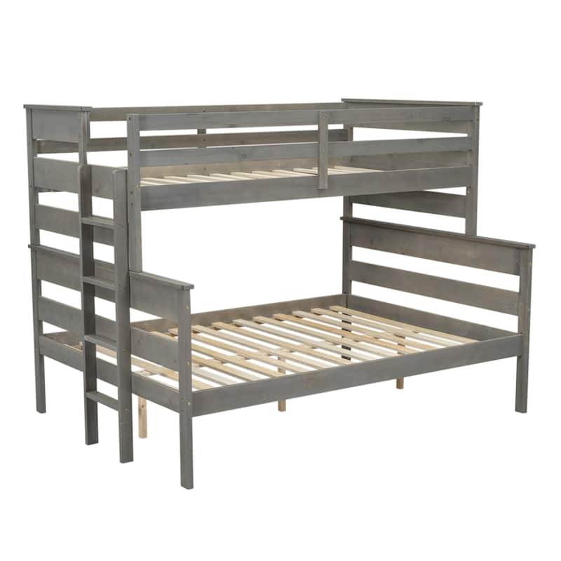 Solid Wood Bunk Bed with Ladder and Fence for Kids, Boys and Girl, Bedroom