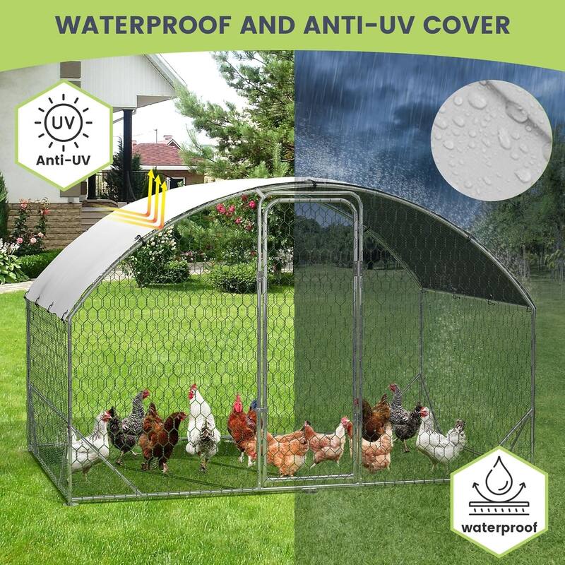 Large Metal Chicken Coop Walk-in Poultry Cage