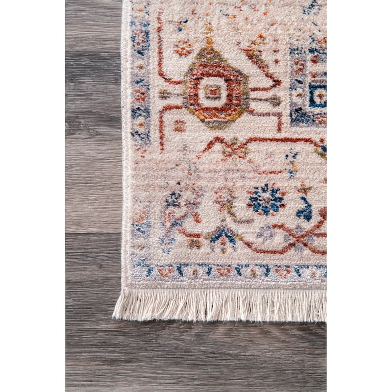 Nuloom Camila Faded Medallion Fringe Area Rug