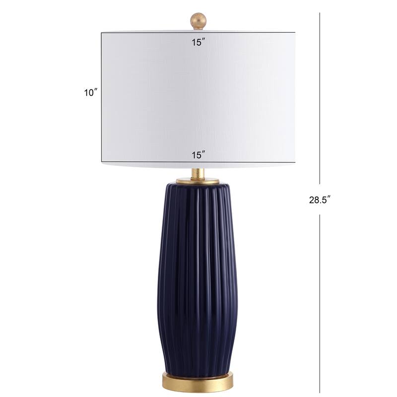 May 28.5" Ceramic LED Table Lamp, Navy by JONATHAN Y