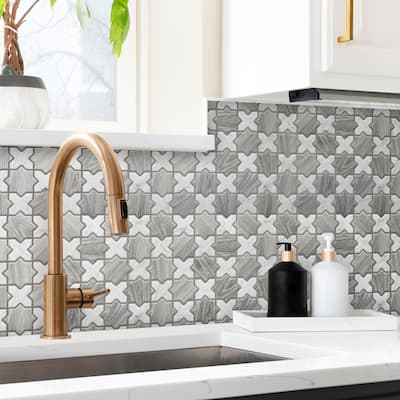 Merola Tile Llama 2" Star Silver Smoke w/Cal Cross 11-7/8" x 11-7/8" Porcelain Floor and Wall Tile