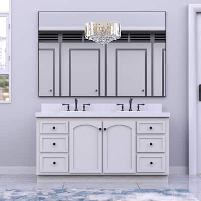 Large Rectangular Framed Wall Mount Bathroom Vanity Mirror - 60" x 36"