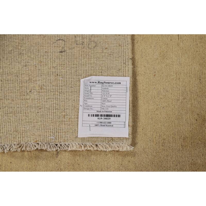 Gabbeh Modern Accent Rug Handmade Wool Carpet - 2'8"x 4'0"