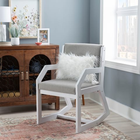 Rothford Solid Wood White Sled Base Accent Chair