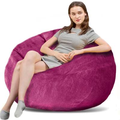 Bean Bag Chair 3Ft Premium Corduroy Ultra Soft with High-Rebound Memory Foam for Adults