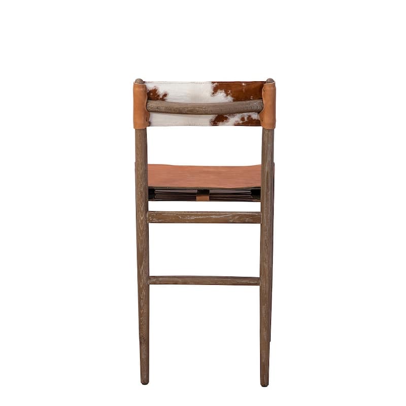 Furniture Classics Wood Leather Prescott Counter Barstool