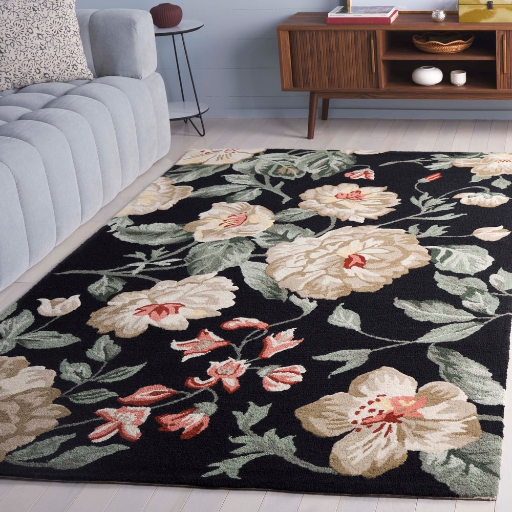 SAFAVIEH Handmade Jardin Hipolita Country Floral Wool Rug