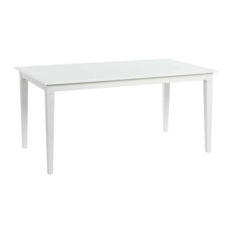 Dining Table with Solid Wood Legs - White