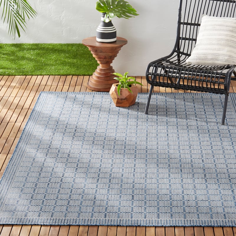 Nicole Miller New York Patio Country Luna Indoor/Outdoor Area Rug - 5'2"x7'2" - Blue/Gray