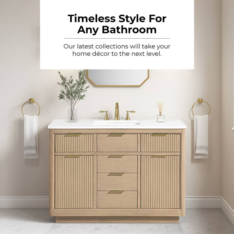 OVE Xander Bathroom Vanity with White Engineered Stone Top