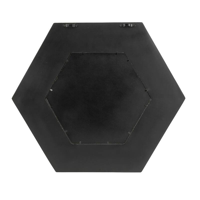 Hexagon Wall Mirror with Solid Wood Frame