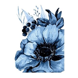 Blue Floral Wall Art Canvas Print 16" x 20" - Bed Bath & Beyond - 36243937