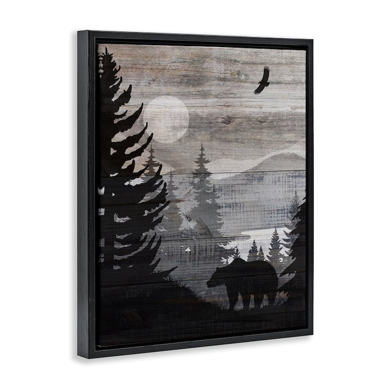 Stupell Rustic Woodland Evening Framed Floater Canvas Wall Art Design By Susan Arnot