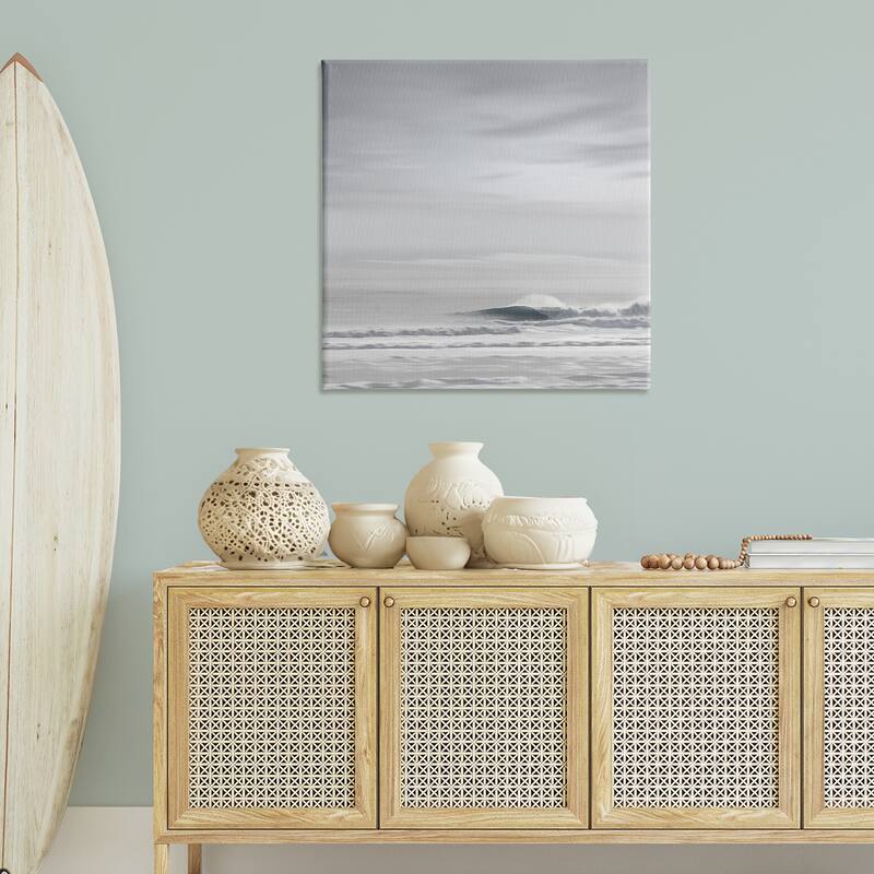 Stupell Misty Grey Beach Ripples Canvas Wall Art Design By Maggie Olsen
