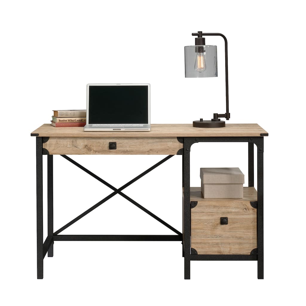 Wood Desk with Rustic Industrial Style