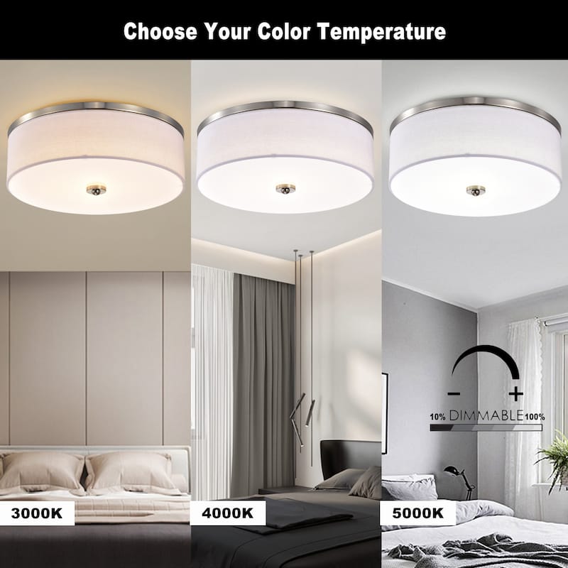 Dimmable 23W Selectable LED Flush Mount Ceiling Light - 15 in.