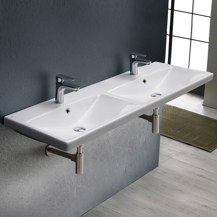 Nameeks CeraStyle 032500-U-Two Hole Elite 47-1/4" Rectangular Ceramic
