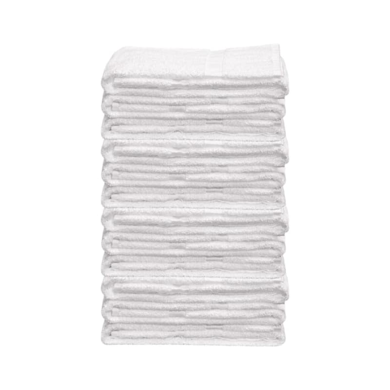 HomeRoots Set of Twelve White Cotton 15" X 25" Hand Towel Set - 25.00' X '15.00' X '1.00