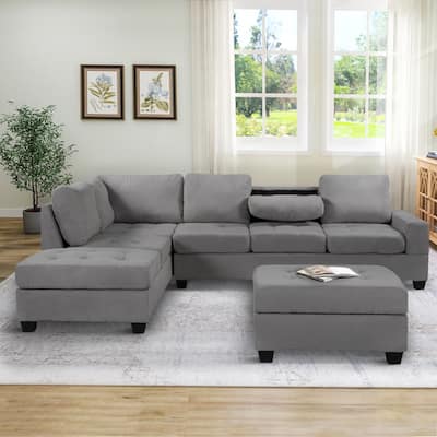 Convertible Sectional Sofa with Reversible Chaise