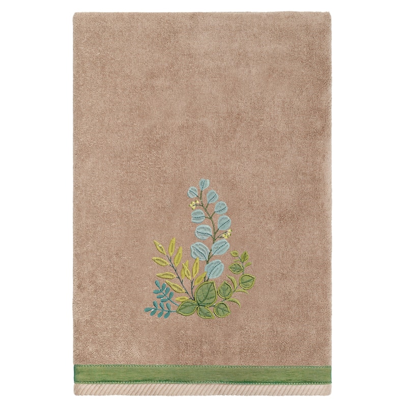 Authentic Hotel and Spa 100% Turkish Cotton Botanica 2PC Embellished Bath Towel Set