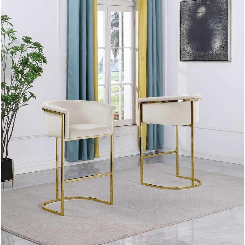 Best Quality Furniture Upholstered Counter Height Chair - Cream and Gold