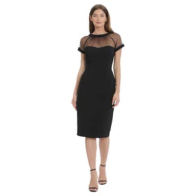 Maggy London Illusion Cap Sleeve Sheath Dress
