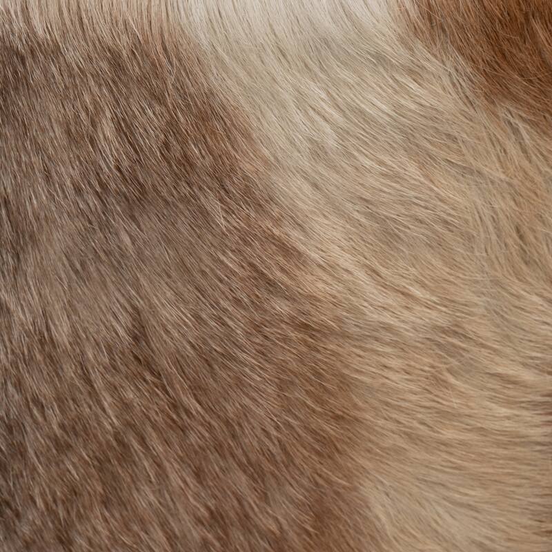 Sagebrook Home Neutral 18 Inch Cowhide Farmhouse Ottoman Stool