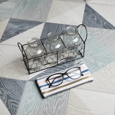 Merola Tile Taco Melange Blue 6-1/2" x 6-1/2" Porcelain Floor and Wall Tile