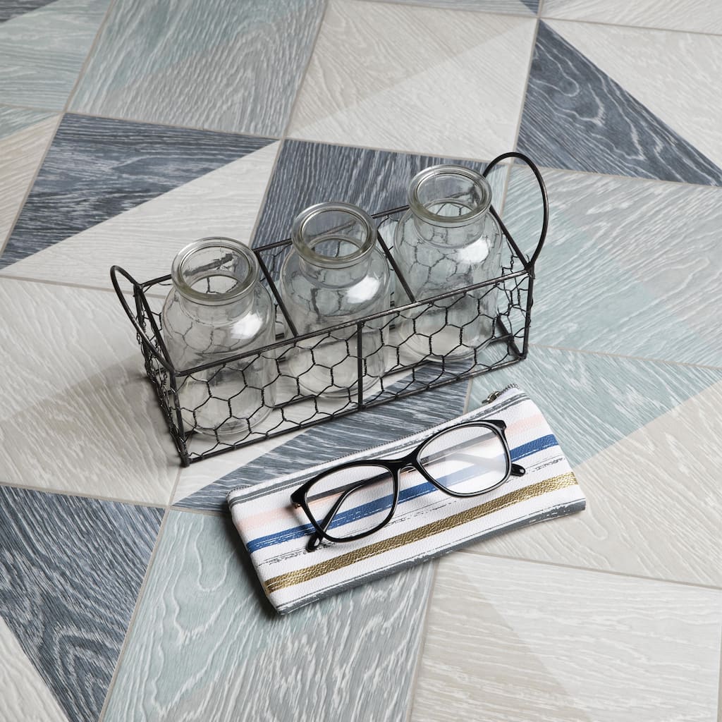 Merola Tile Taco Melange Blue 6-1/2" x 6-1/2" Porcelain Floor and Wall Tile