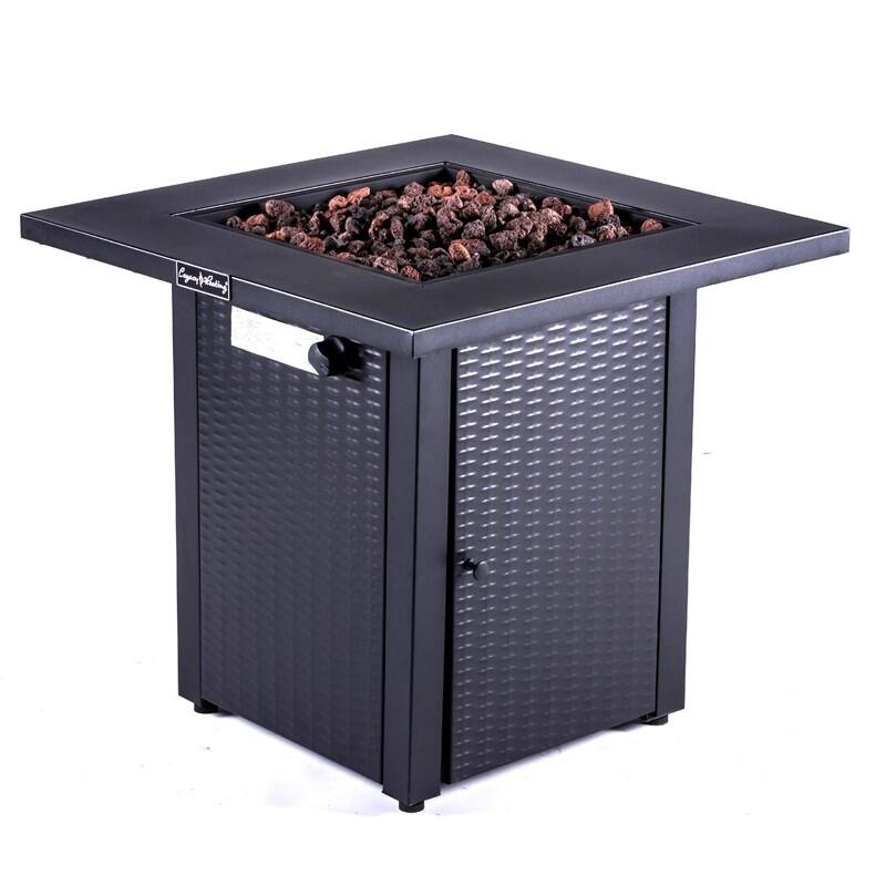 Origins by Alpine Azure 28" 2-in-1 Gas Fire Pit Combo Table, Black