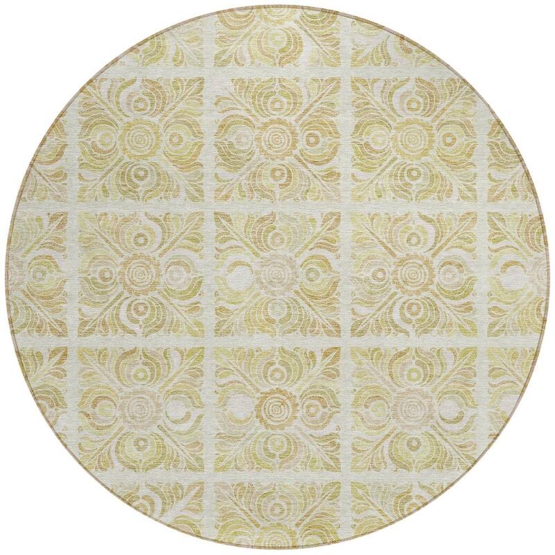 HomeRoots Medallion Transitional Rectangle Outdoor Rug