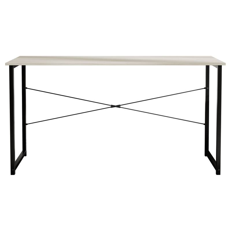 CraftPorch Modern 55-Inch Metal Computer Desk - Light Grey