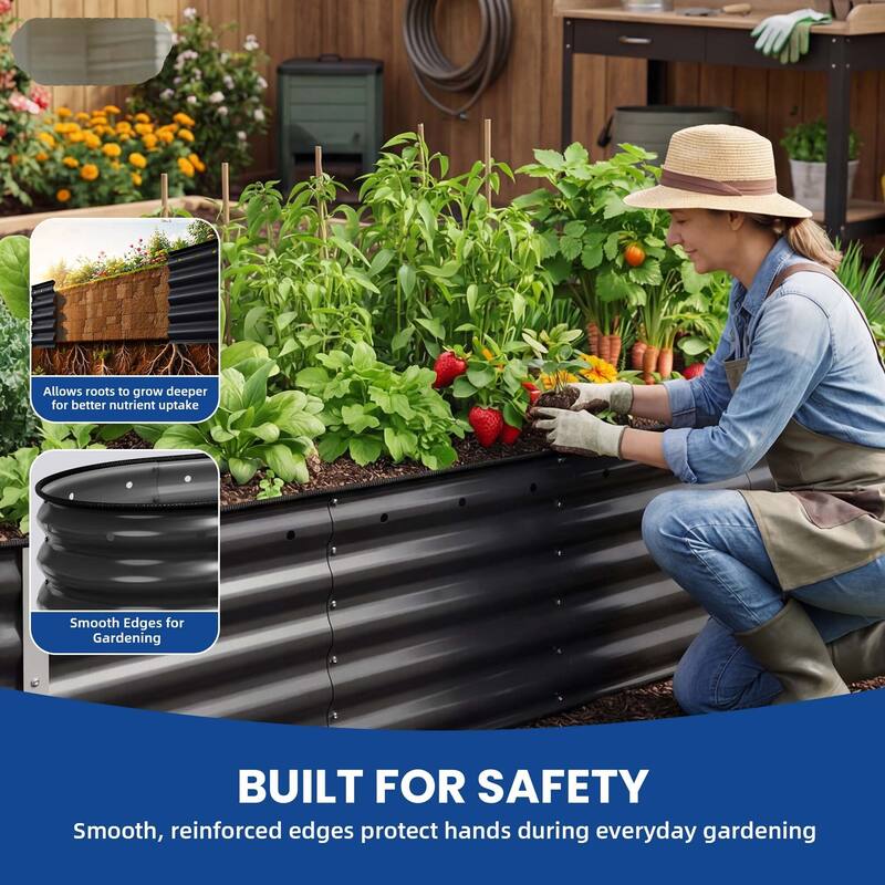 Moasis Oval Metal Outdoor Raised Garden Bed